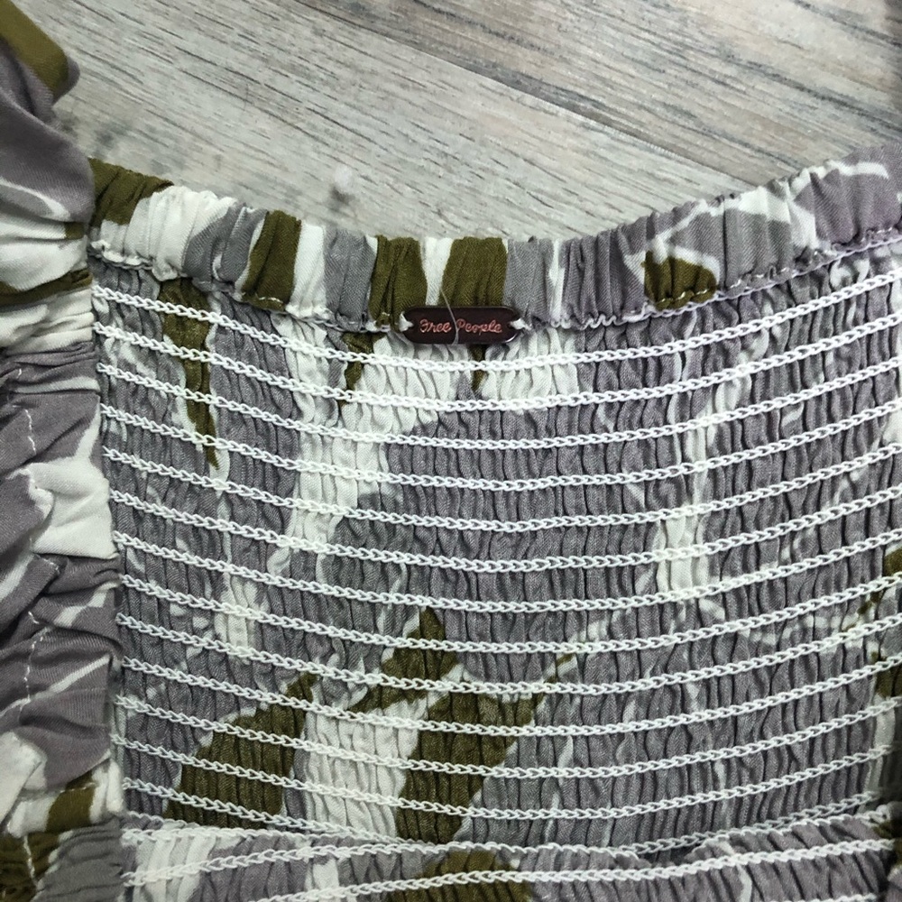 Free People Louise Smocked Off the Shoulder Mini - Picture 6 of 10